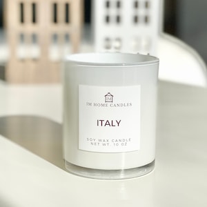 ITALY Scented Candle Tomato Leaf Basil Lemon 10 oz Candle White Jar Citrusy image 6