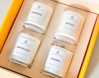 SPAIN Votive Candles | Set of Four | Gifts For A Traveler | Scented Travel Candles