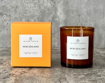 NEW ZEALAND Scented Candle | Kiwi | Lemon | Lemongrass | 10 oz Candle