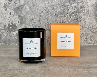 New York Scented Candle: Soy Wax, Apple & Saffron, 8 oz