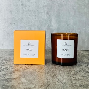 ITALY Scented Candle | Tomato Leaf | Basil | Lemon | 10 oz Candle | White Jar | Citrusy