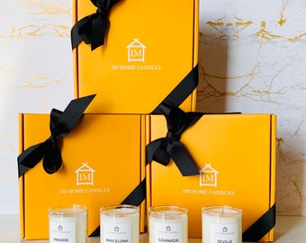 Discover Spain: Votive Set Featuring Madrid, Barcelona, Seville & Granada  Set of Four | Gifts For A Traveler | Scented Travel Candles