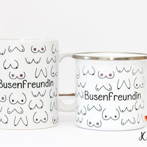 Busenfreundin Tasse in Emaille, Keramik oder Porzellan, Geschenk für beste Freundin BFF image 1