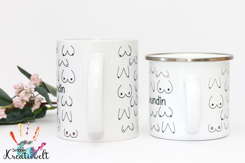 Busenfreundin Tasse in Emaille, Keramik oder Porzellan, Geschenk für beste Freundin BFF image 7