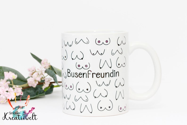 Busenfreundin Tasse in Emaille, Keramik oder Porzellan, Geschenk für beste Freundin BFF image 2