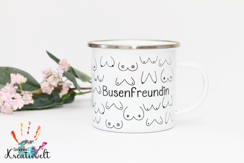 Busenfreundin Tasse in Emaille, Keramik oder Porzellan, Geschenk für beste Freundin BFF image 3