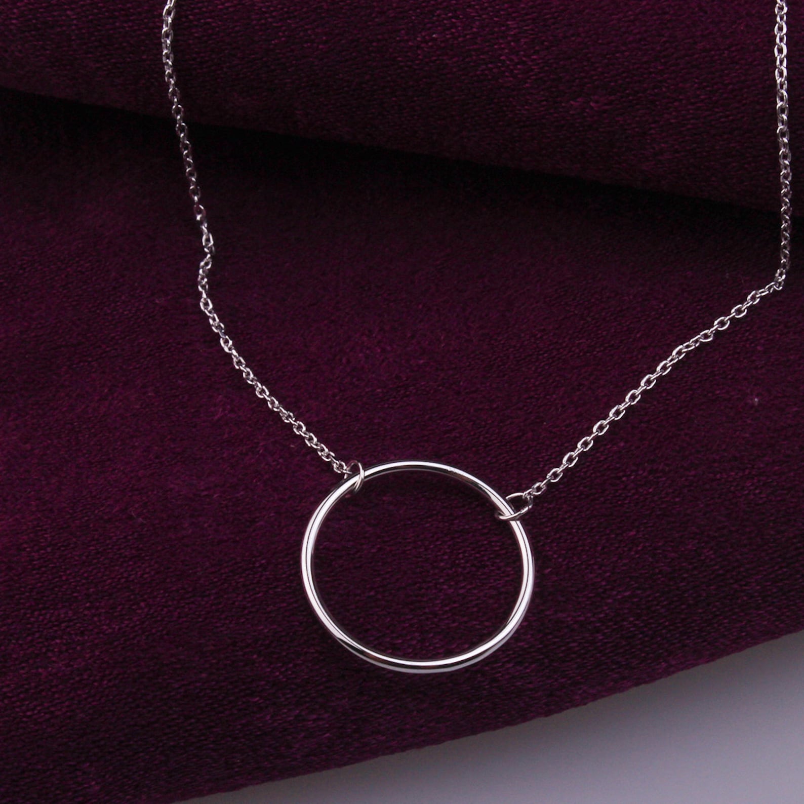 Circle Silver Necklace Perfect Silver Necklace Gift Etsy