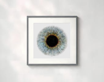 Eye anatomy art iris watercolor style art print for ophthalmologist and optometrist graduate gifts. Decor for eye doctors office - 102b