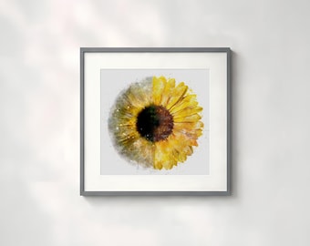 Sunflower art print optometrist gift and wall decor, ophthalmology art for an eye doctor - 230