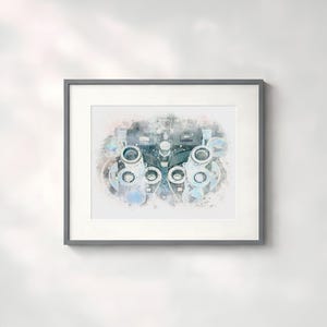 Phoropter eye exam art, optometry office décor watercolor style eye doctor waiting room wall art and optometrist gift - 178