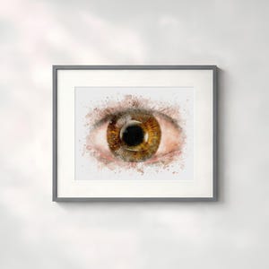 Iris fixated intraocular lens art print, ophthalmologist gift, watercolor style eye doctor's office décor ophthalmologist gift - 093