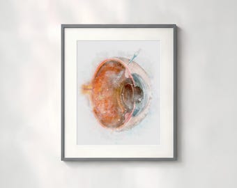 Retina doctor gift eye art intravitreal injection watercolor style art print for eye doctor office décor and medical student gift - 088