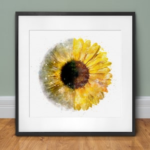 Sunflower art print for optometrist eye doctor, sunflower watercolor style ophthalmology décor eye art gift - 230