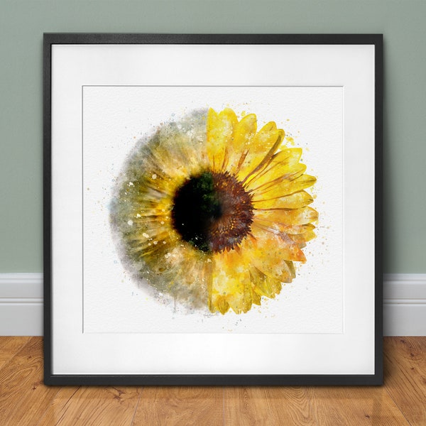 Sunflower art print for optometrist eye doctor, sunflower watercolor style ophthalmology décor eye art gift - 230