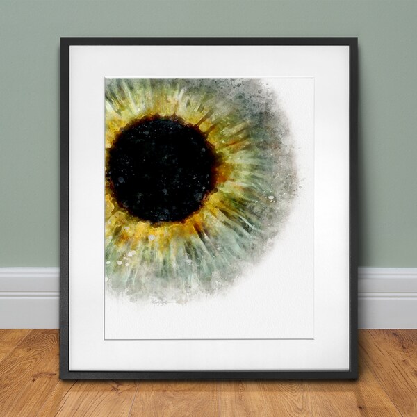 Iris art print eye doctor gift, watercolor style iris art, gift for an optometrist, ophthalmology student gift - 100c