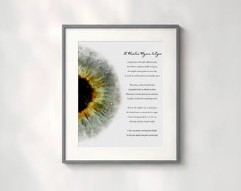 Optometry grad gift poem eye art print. Eye art watercolor style gift for optometrist grad, eye doctor's office decor - 480