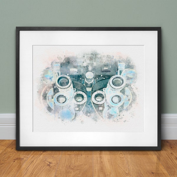 Optometry art, phoropter watercolor style optometrist décor, eye doctor waiting room décor and optometry student gift - 178