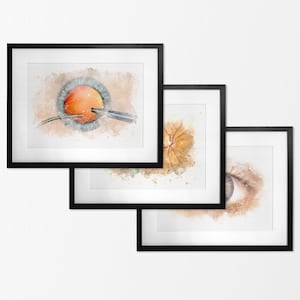 Eye doctor wall art, Optometry & ophthalmology art prints - Choose 3 PRINTS. Discounted price shown.