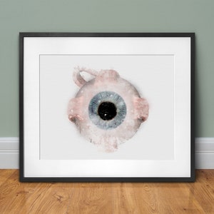 Eye anatomy eye art extraocular muscle art print, Ophthalmology eye doctor gift, eye watercolor style art print  - 060