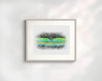 OCT Retina Scan Art Print for optometry office decor, fine art print on archival paper - 136