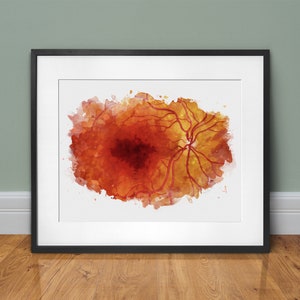 Retina anatomy art download printable, watercolor style art DIGITAL DOWNLOAD. Eye doctor decor with this printable file - 500