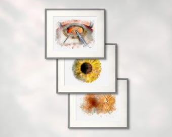 Choose Any 3 Eye Art Prints, Optometry Wall Art Set, Ophthalmology Office Decor, Eye Doctor Gifts, Vision Clinic Artwork Bundle, Save 20%
