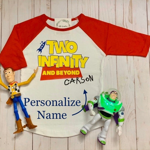 Two infinity and beyond shirt, Toy Story Birthday Shirt, Buzz Lightyear, Toy Story Party, Second Birthday