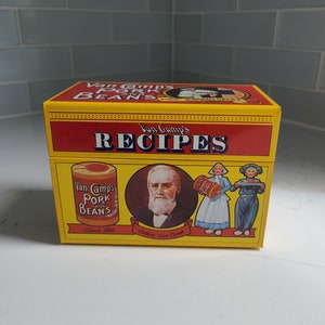 Vintage Van Camp's Pork and Beans Metal Rezept Kartenbox - 1986 Limited Edition