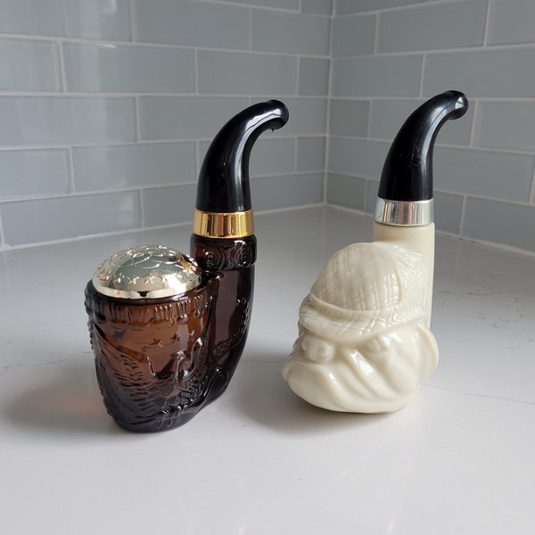 Vintage Avon Tobacco Pipe Cologne and After Shave Bottles Bulldog and Bicentennial (You Choose!)