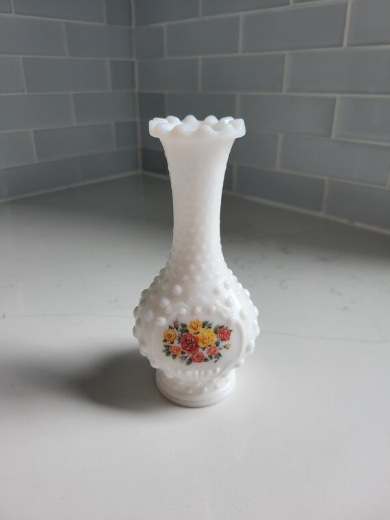 Vintage Avon Hobnail Bud Vase Charisma Cologne Bottle Gem