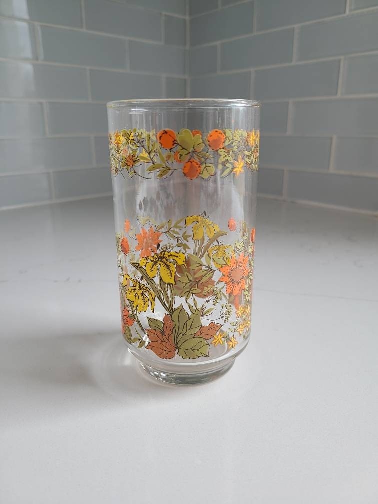 Joeyan Thick Amber Drinking Glasses Cups Water Tumblers,Flower Embossed  Vintage Highball Glass for D…See more Joeyan Thick Amber Drinking Glasses  Cups