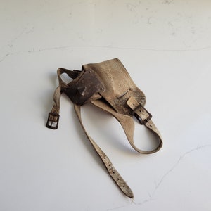 Vintage Leather and Steel Cornhusker or Shucker Rustic Primitive Farmhouse Tool &quot;The Raidt Make&quot; Shenandoah Iowa