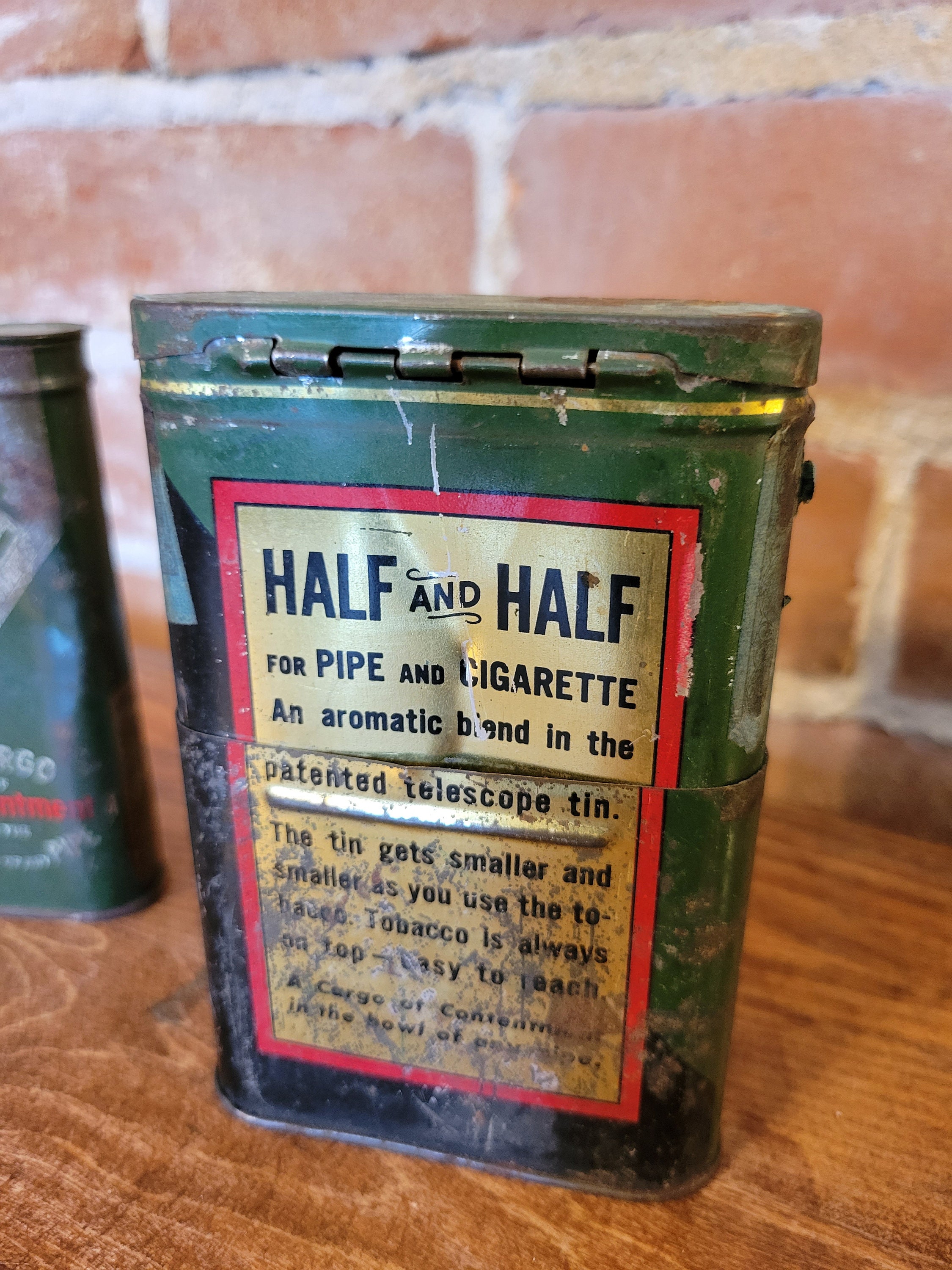 Vintage Half and Half Burley and Bright Pocket Tobacco Tin (you Choose!)