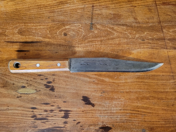 Vintage Carbon Steel Carving Knife for Rustic or Farmhouse Kitchen