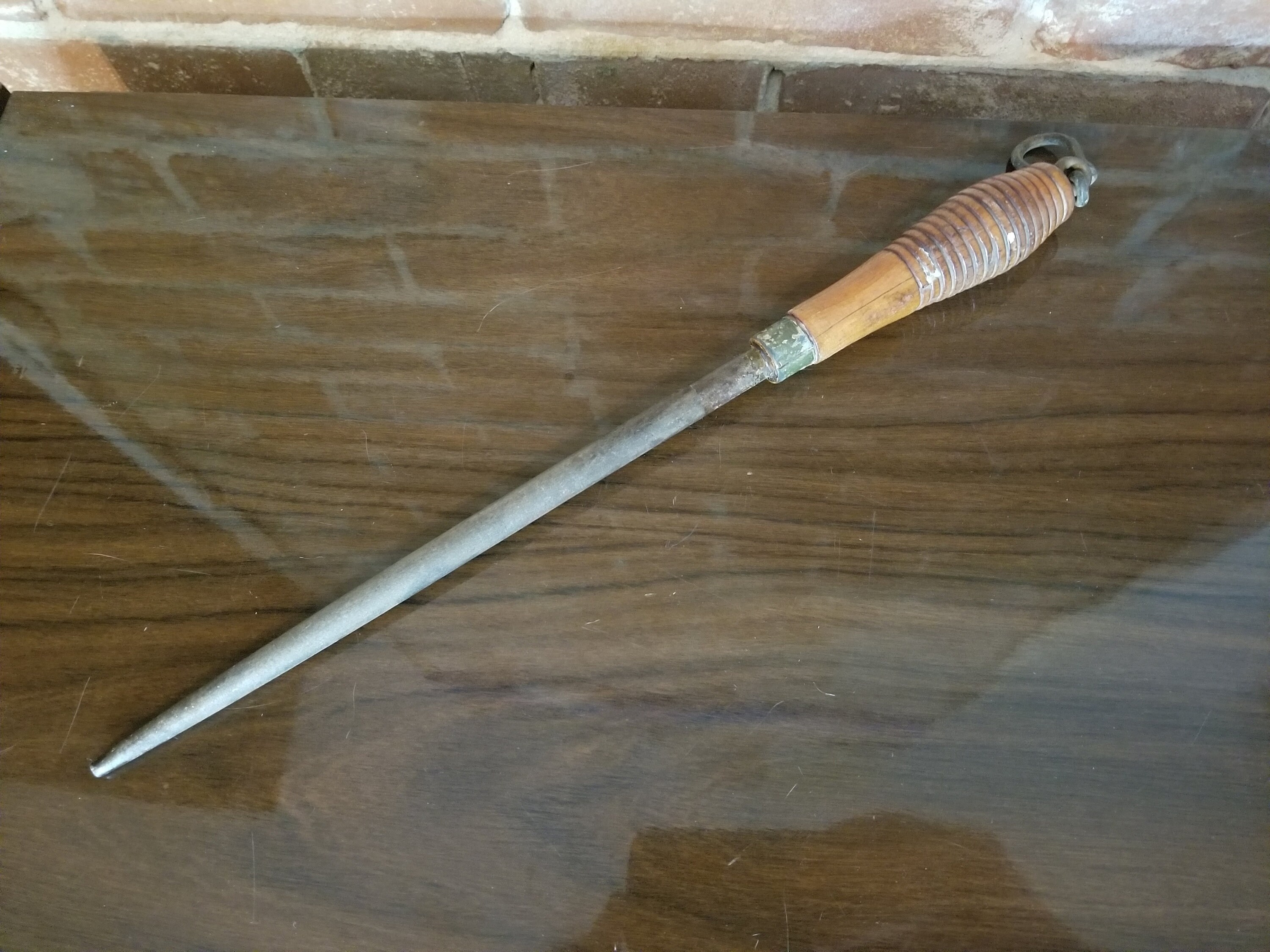 Farmhouse Vintage Knife Honer or Sharpener with Antler Handle