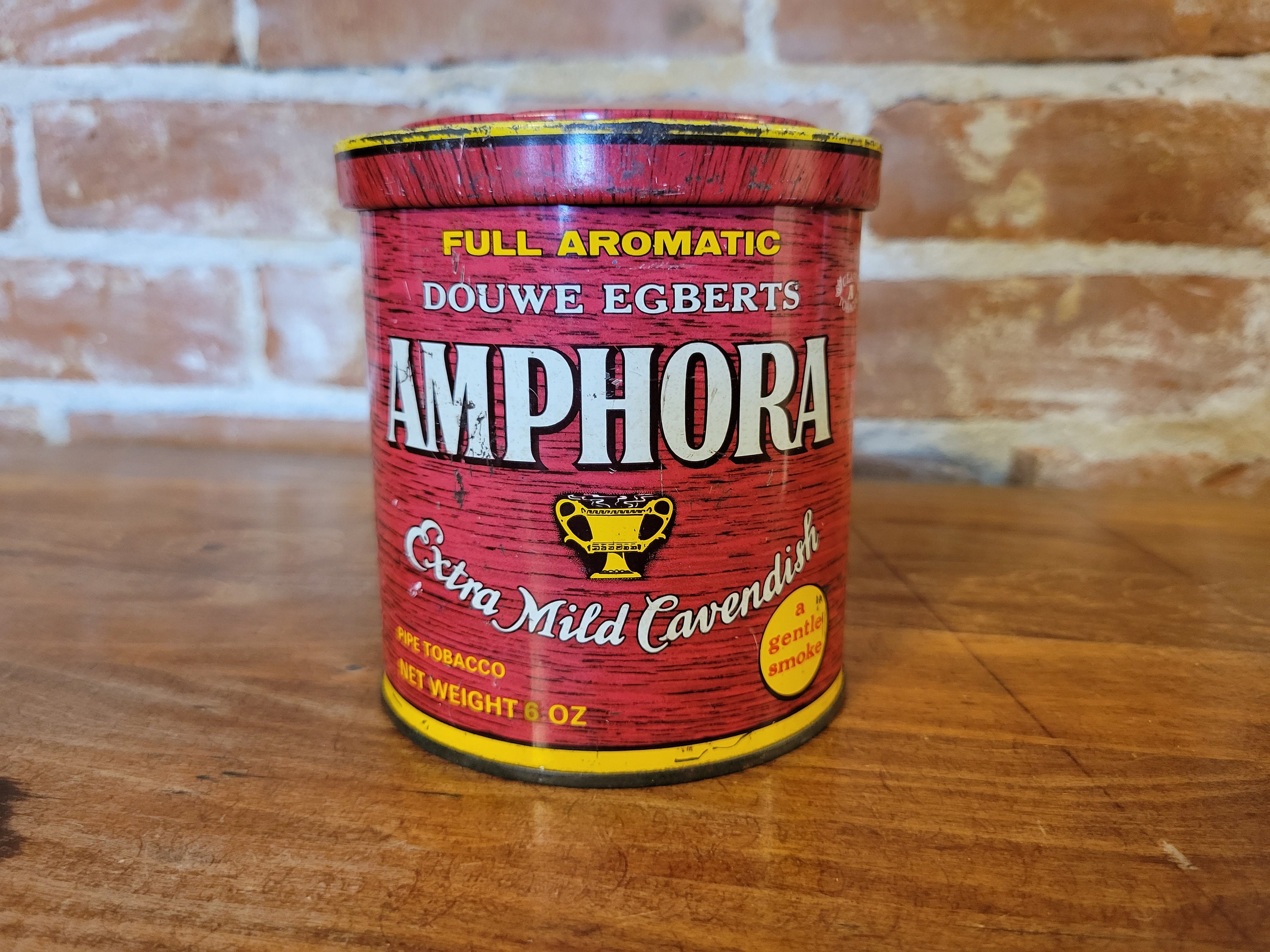 amphora pipe tobacco can Vintage Douwe Egberts Amphora Extra Mild Cavendish Pipe Tobacco Tin Retro  Advertising Utrecht Holland