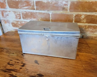 Vintage Metal Humidor Repurposed Tobacciana
