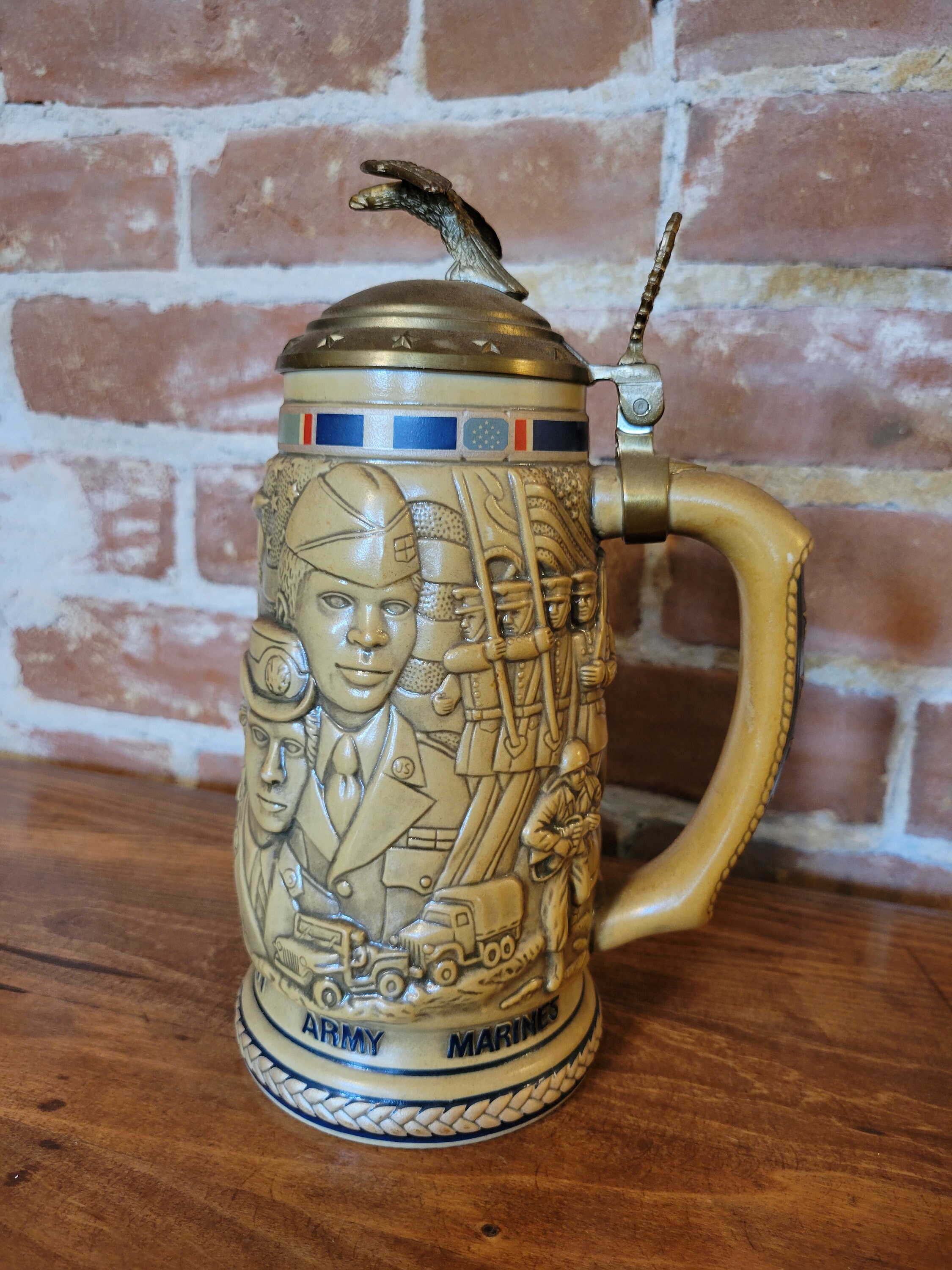 Vintage Avon Ceramic and Metal Beer Stein by Ceramarte Brazil Etsy