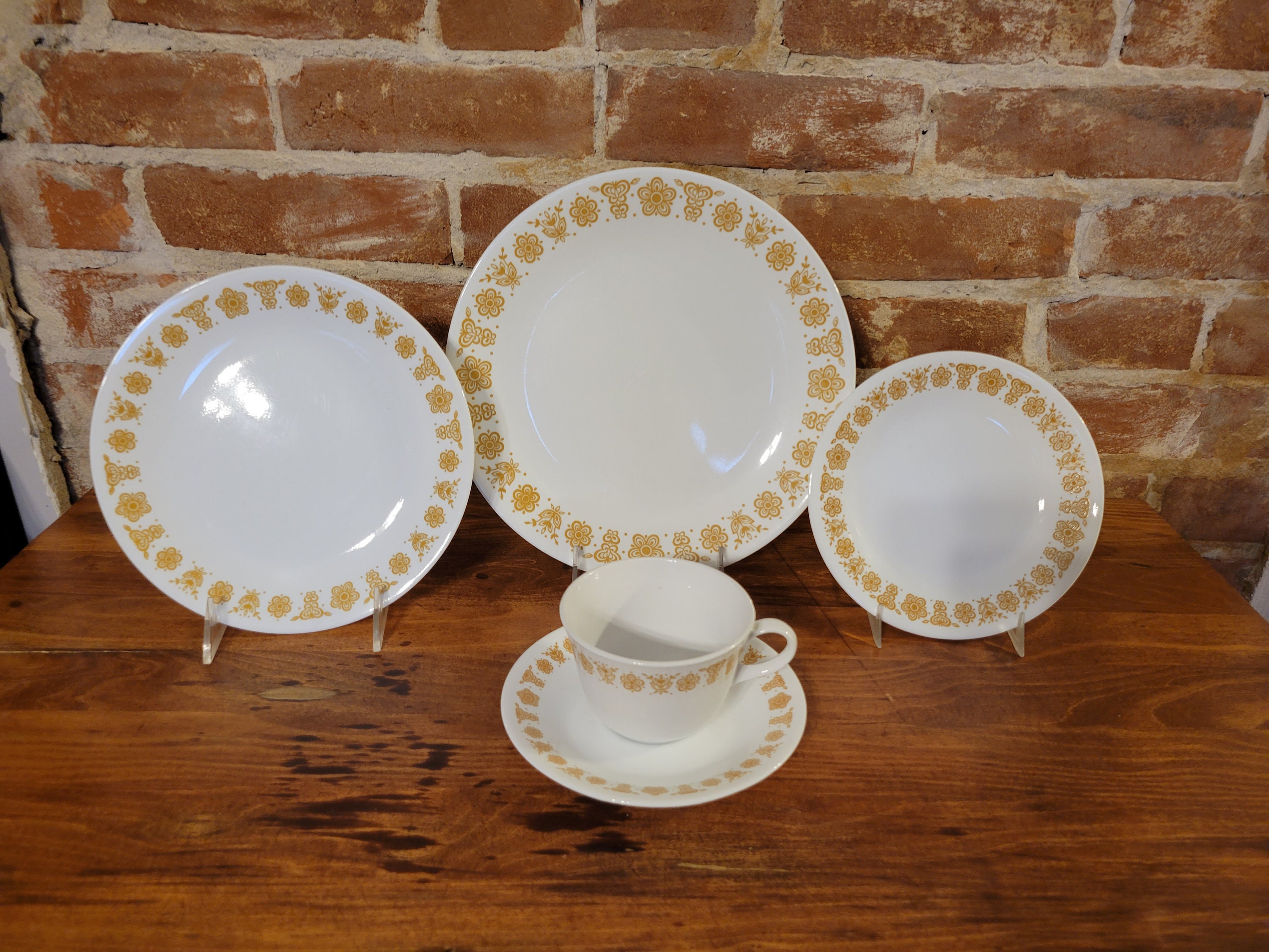 Vintage Corelle Livingware by Corning Butterfly Gold Dinner salad bread Plates Bowls Tea coffee Cups W saucers BUILD YOUR Set replacements Etsy