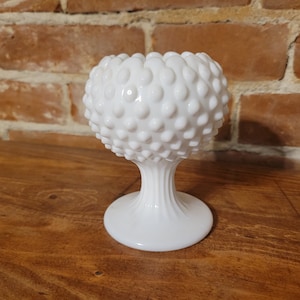 Vintage Mid Century Hobnail Bowl Pedestal Bowl for Farmhouse or Wedding Décor