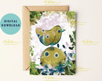 Digital Download Bird Card