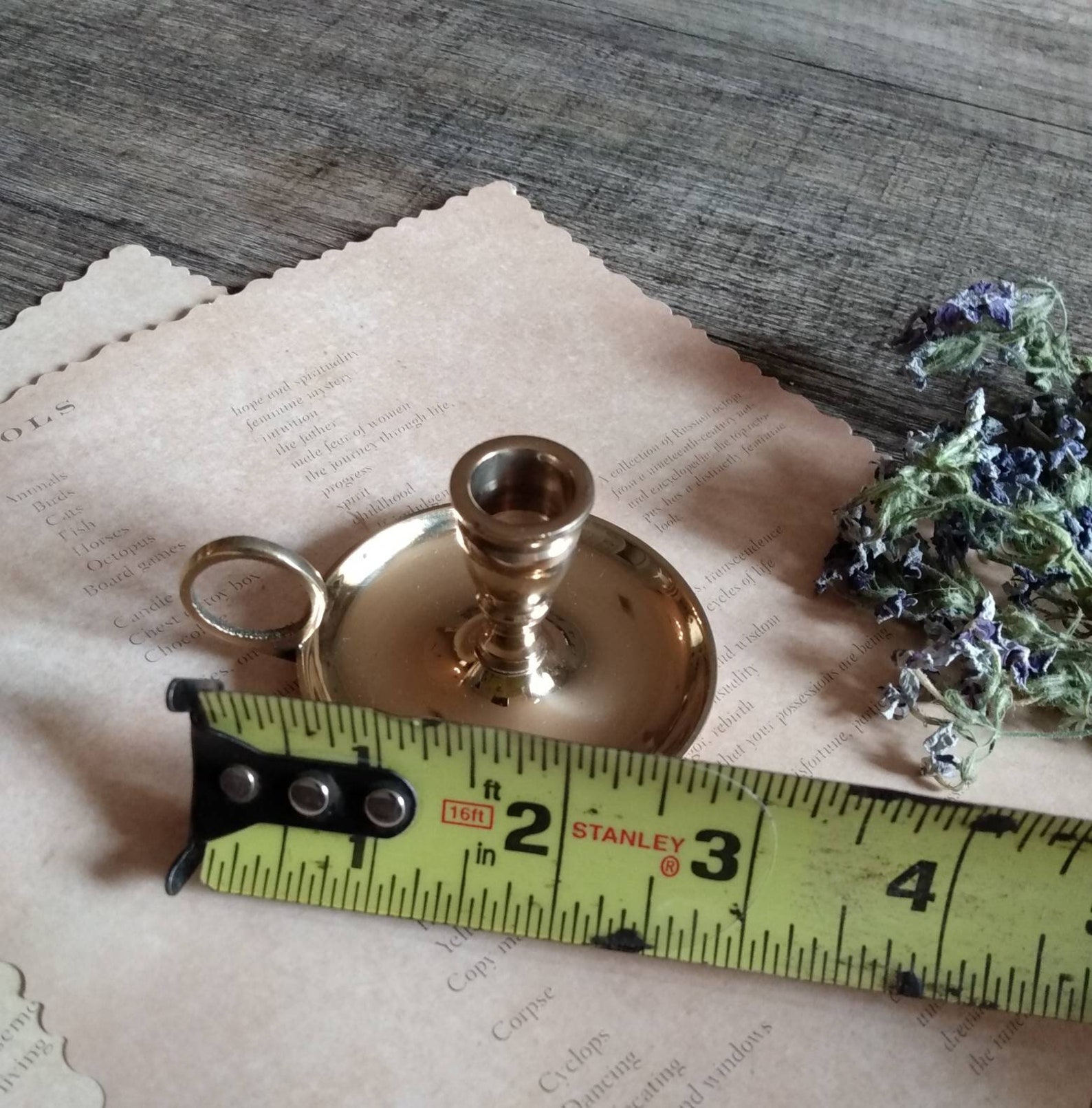 Little Brass Chime Candle Holder. Spell Candlestick Holder. Etsy New