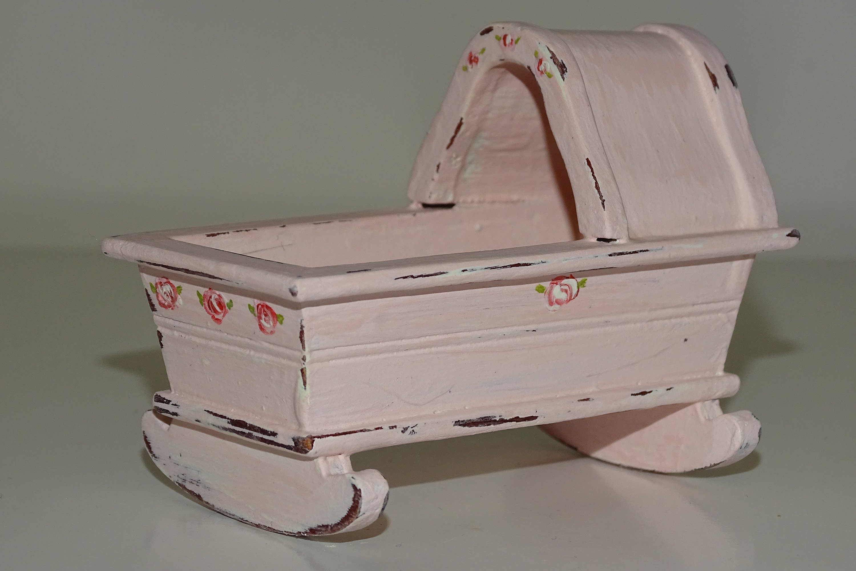 Stephanie Wooden Rocking Doll Bed