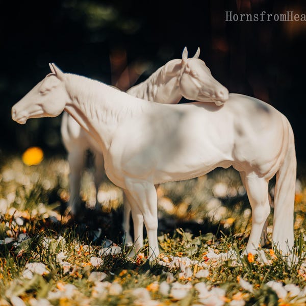 Dusty and sketch - Qaurter Horse Stallion pair of model horses - figurines - paint your own