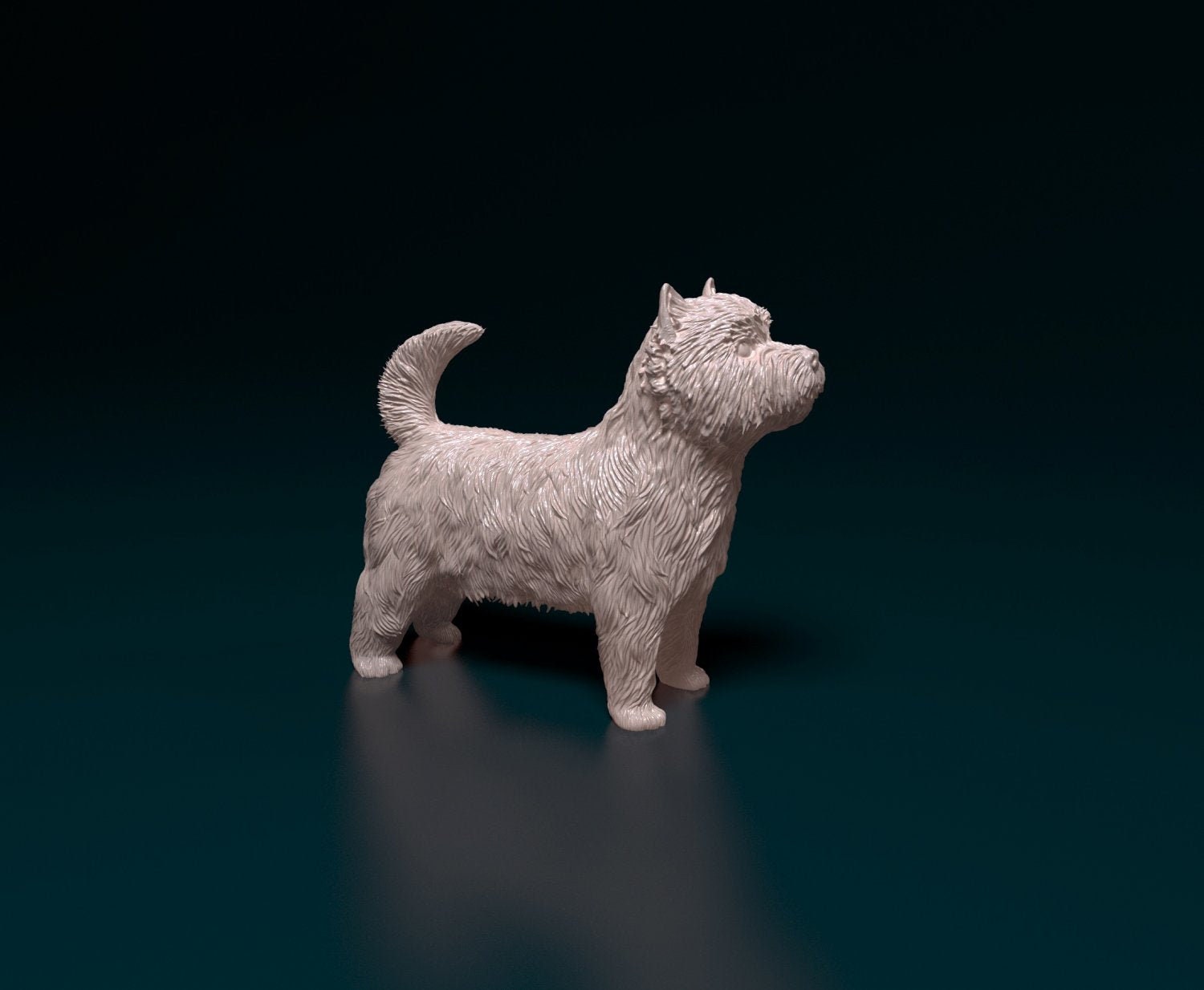 Westie Figurine: White Artist Resin Sculpture, All Scales