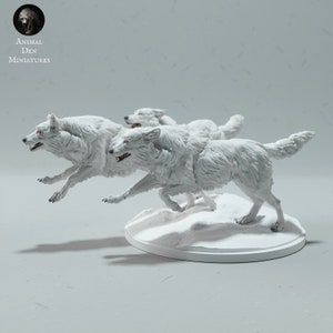 Artist resin model horse companion animal playing wolves Wolf resin ready to paint trad size trio