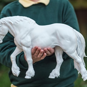 Suffolk Punch walking mare artist resin model horse figurine - white resin - ready to prep / paint - many options