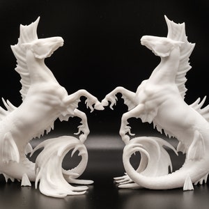 Model horse artist resin Hippocampus seahorse / Pony - White resin