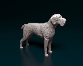 German wirehaired pointer artist resin - white resin ready to prep / paint ALL SCALES sculpture / figurine