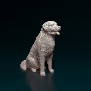 Bernese mountain dog sitting artist resin - white resin ready to prep / paint ALL SCALES sculpture / figurine